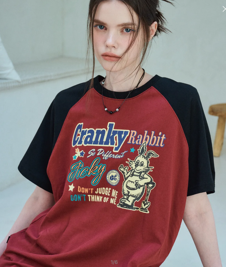 CPGN STUDIO / Cranky Rabbit Reglan Short T-shirt / Burgundy /  JUL25
