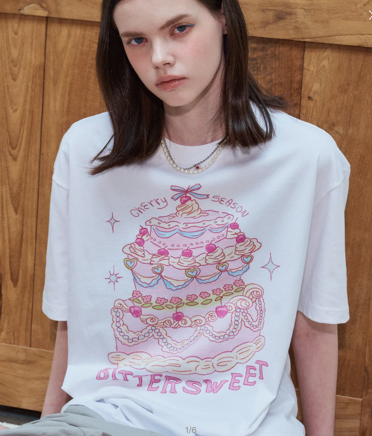 CPGN STUDIO / DTP Cherry Cake Short T-shirt / White /     JUL25