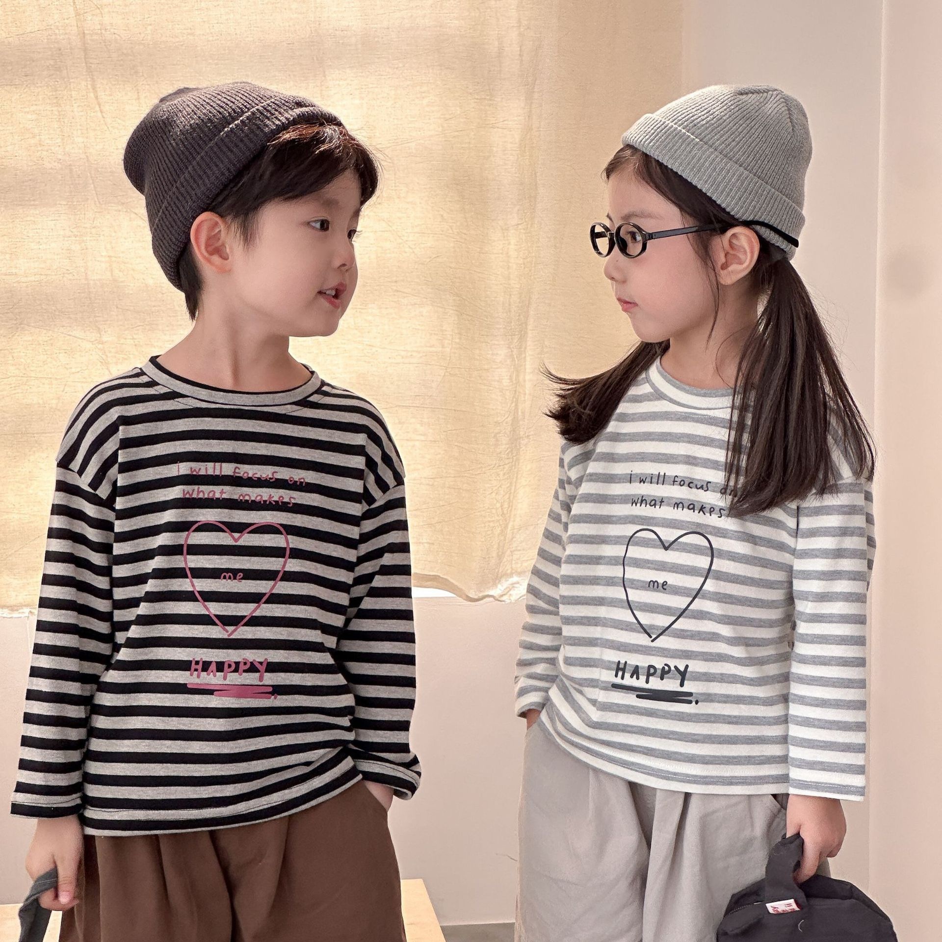 純棉愛心條紋上衣