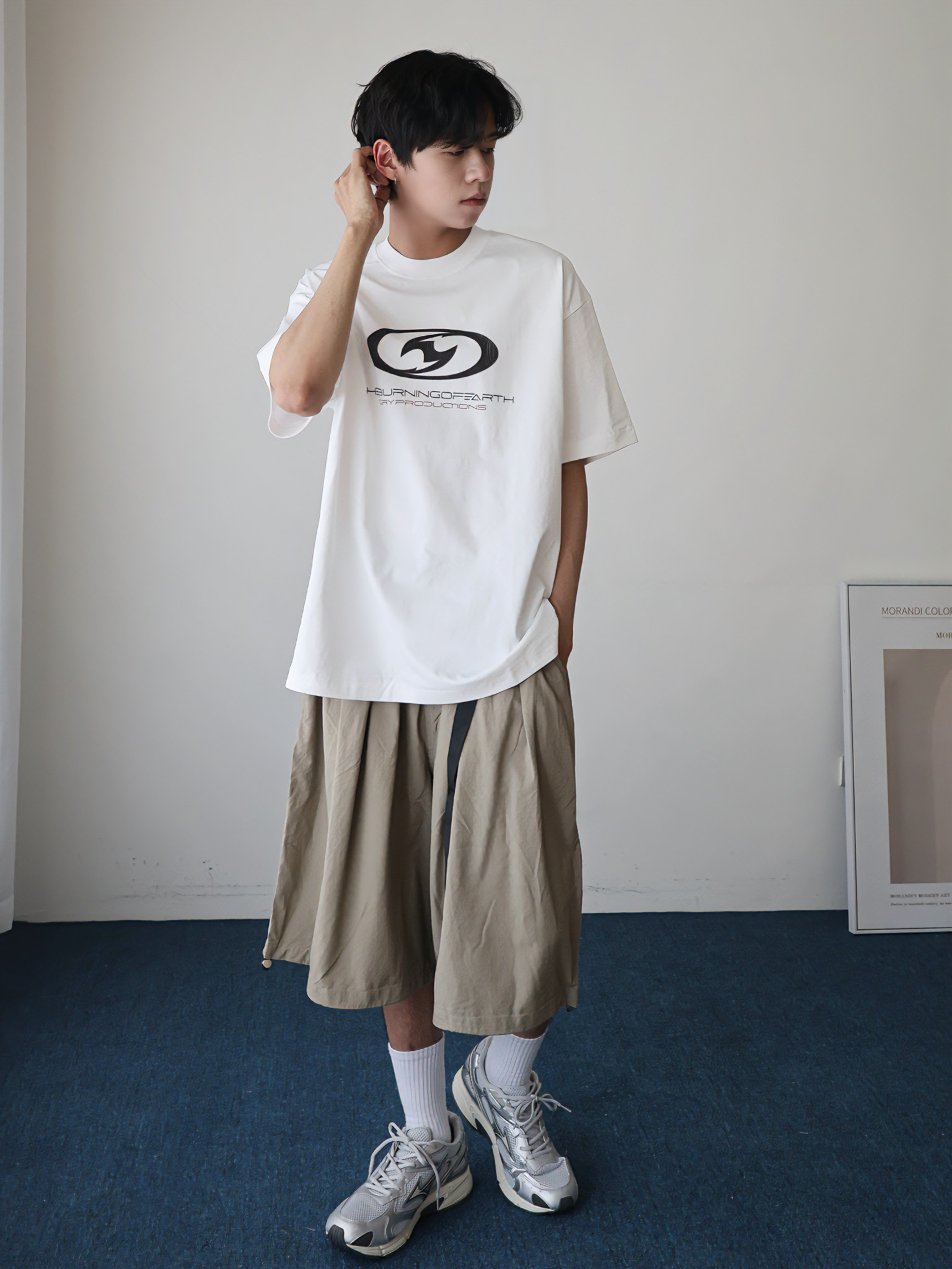 （現貨）SBE003 美式 立體 橢圓印花 圓領 SORONA 涼感短T