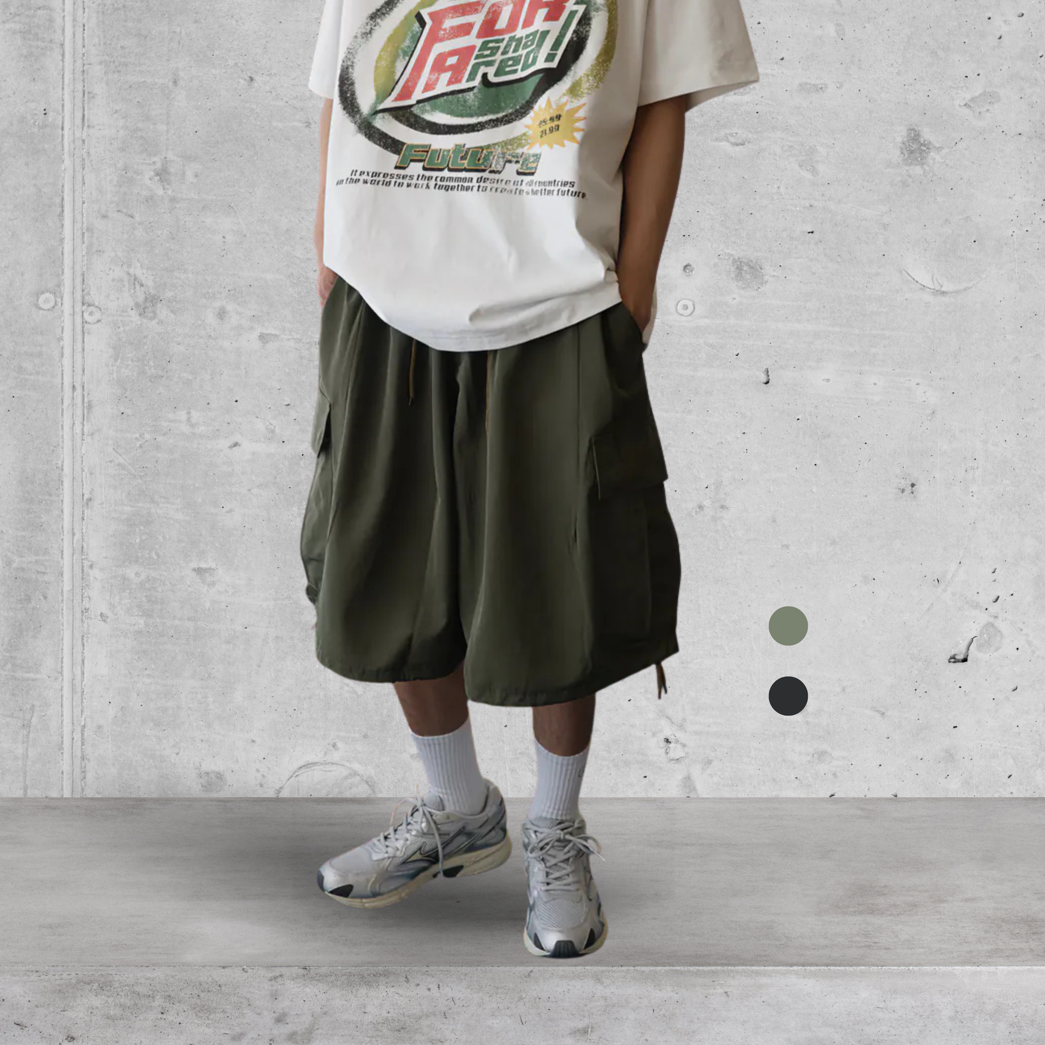 （現貨）WP064 立體大口袋 可縮口綁繩 工裝 短褲