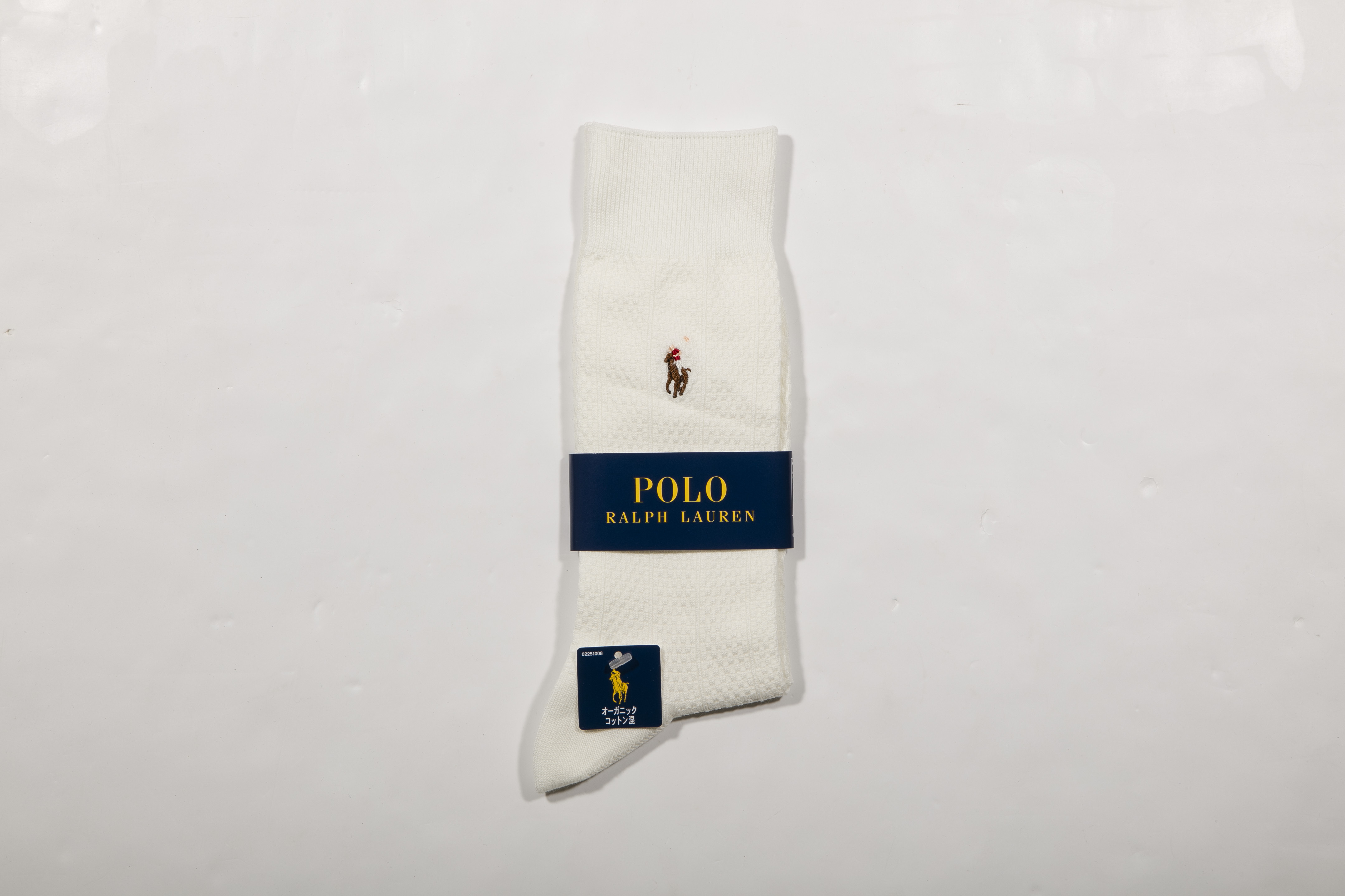 POLO RALPH LAUREN-男士常規襪 附polo多色刺繡(白色)