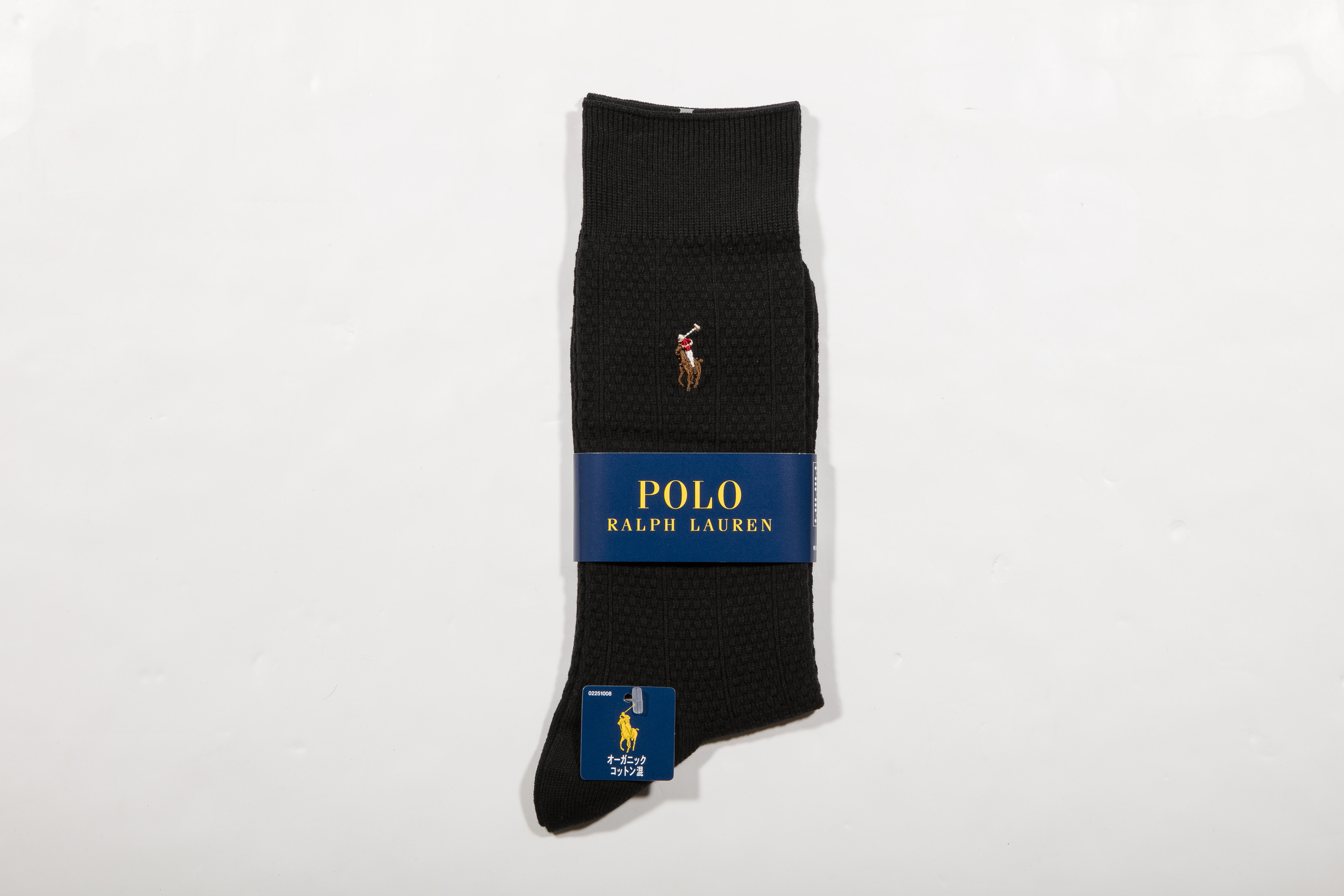 POLO RALPH LAUREN-男士常規襪 附polo多色刺繡(黑色)