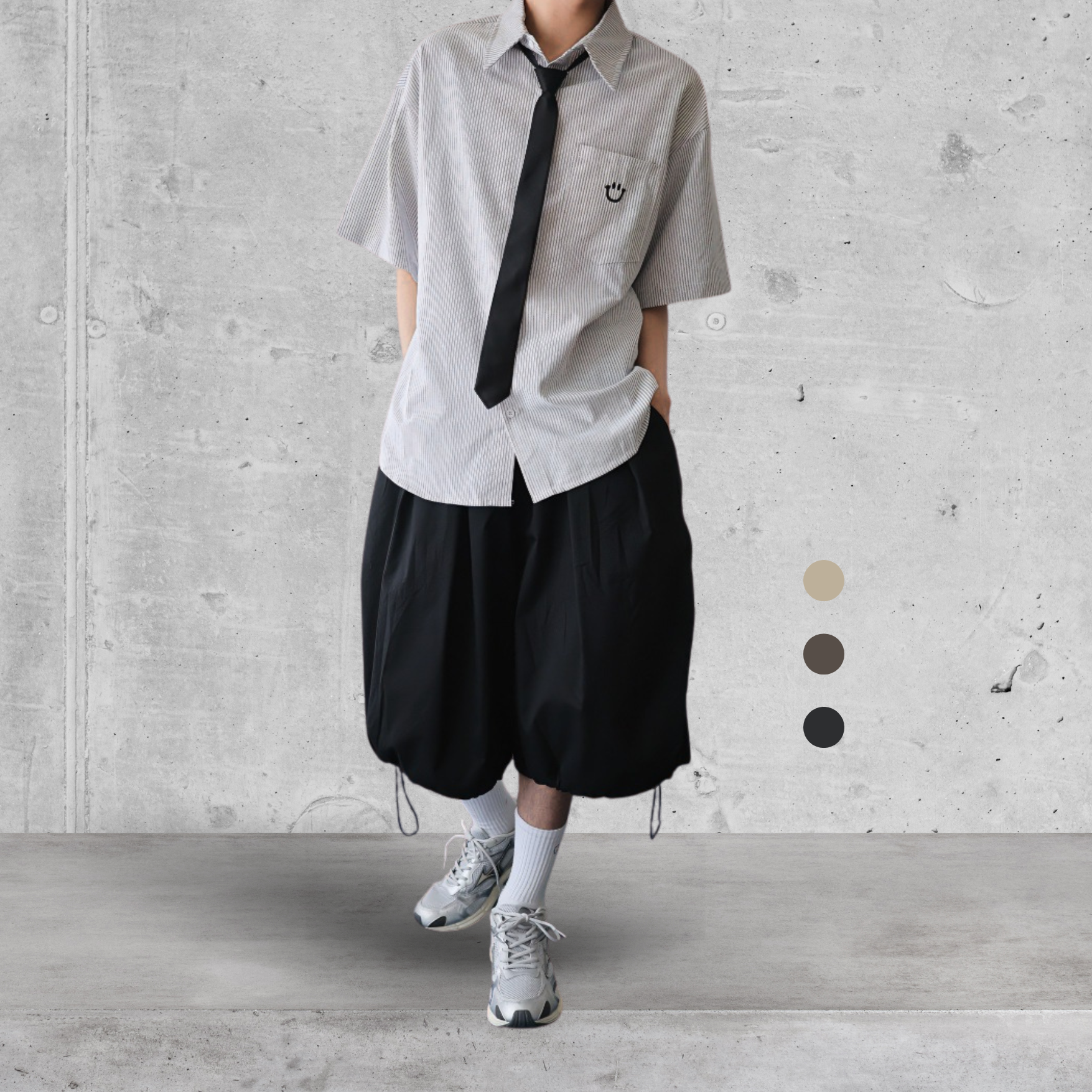 （現貨）P001 日系 卡扣腰帶 可縮口 膝下短褲