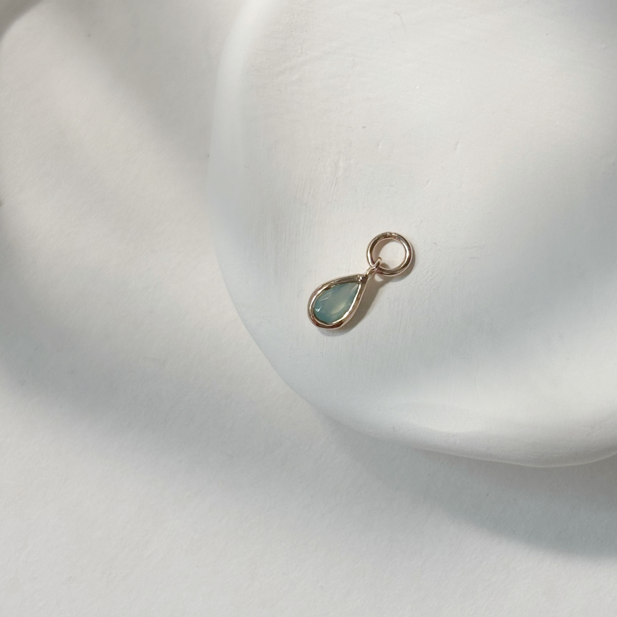 簡約水滴海藍玉髓耳墜