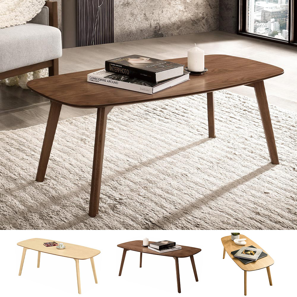 奧比3.7尺簡約造型大茶几(三色可選)