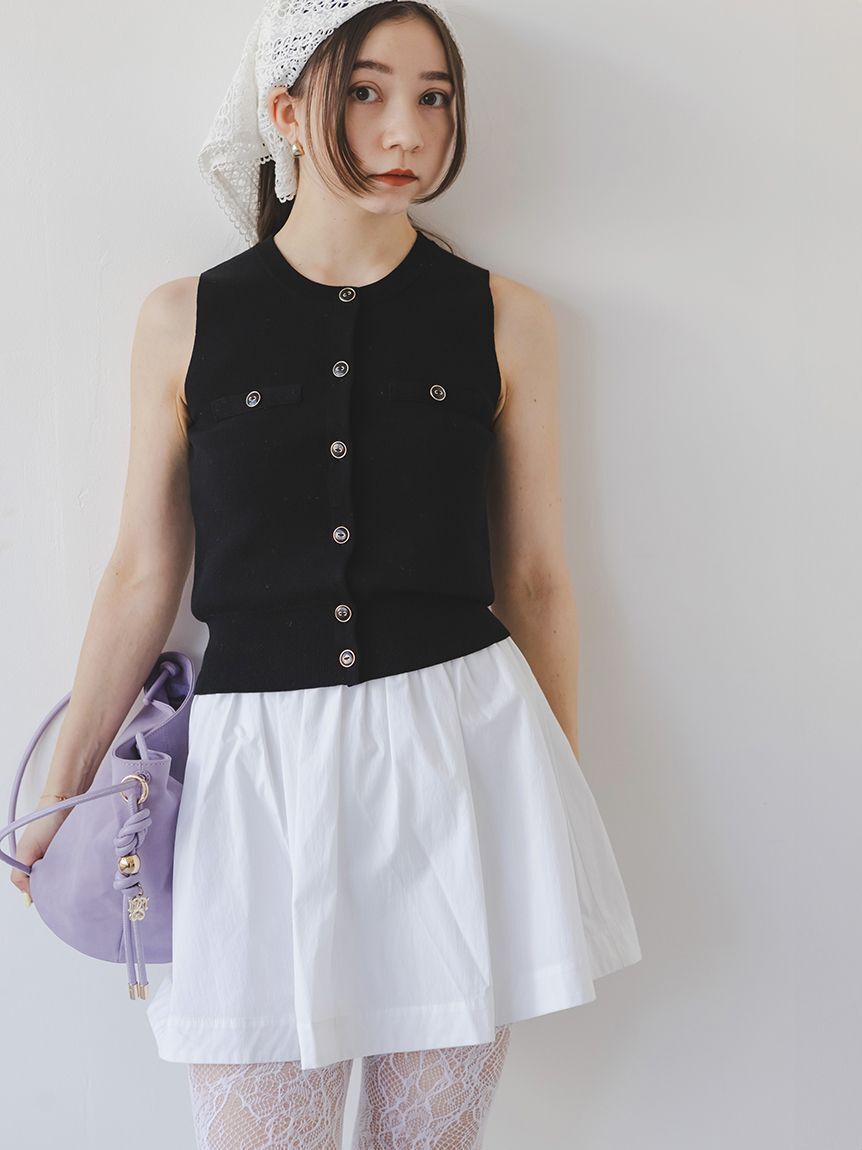 [預購] 折扣 SNIDEL復古紐扣無袖針織套頭衫