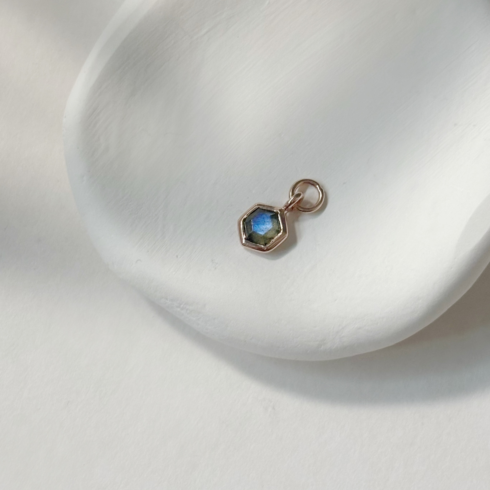 簡約hexagon拉長石耳墜