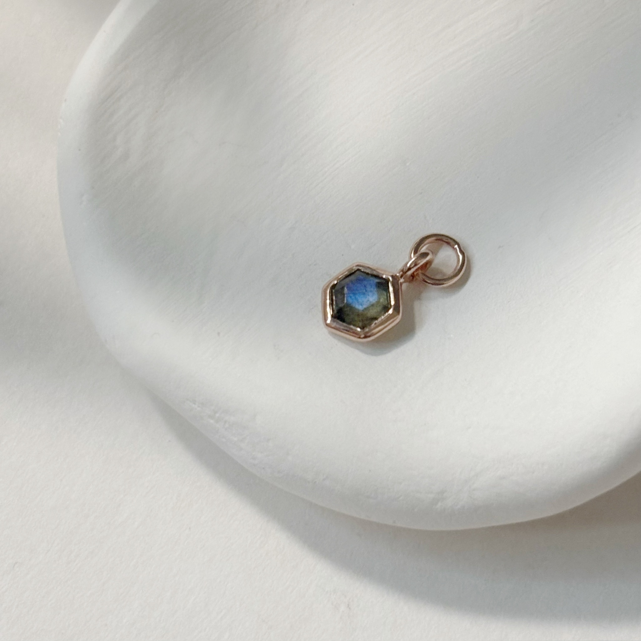 簡約hexagon拉長石耳墜