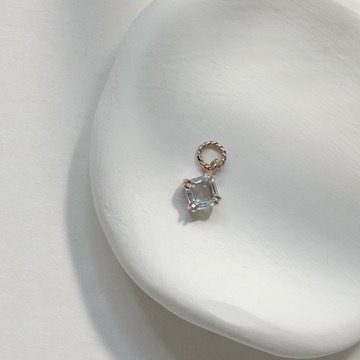 雙爪菱形藍托帕石耳墜