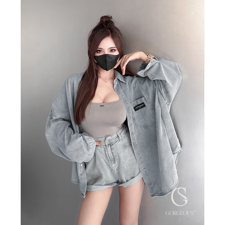 G9650 現貨「2.0冰絲水洗牛仔套裝」