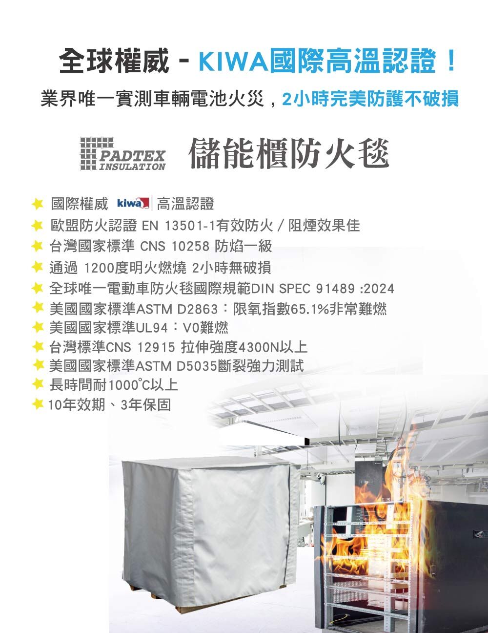 Padtex除能櫃防火毯