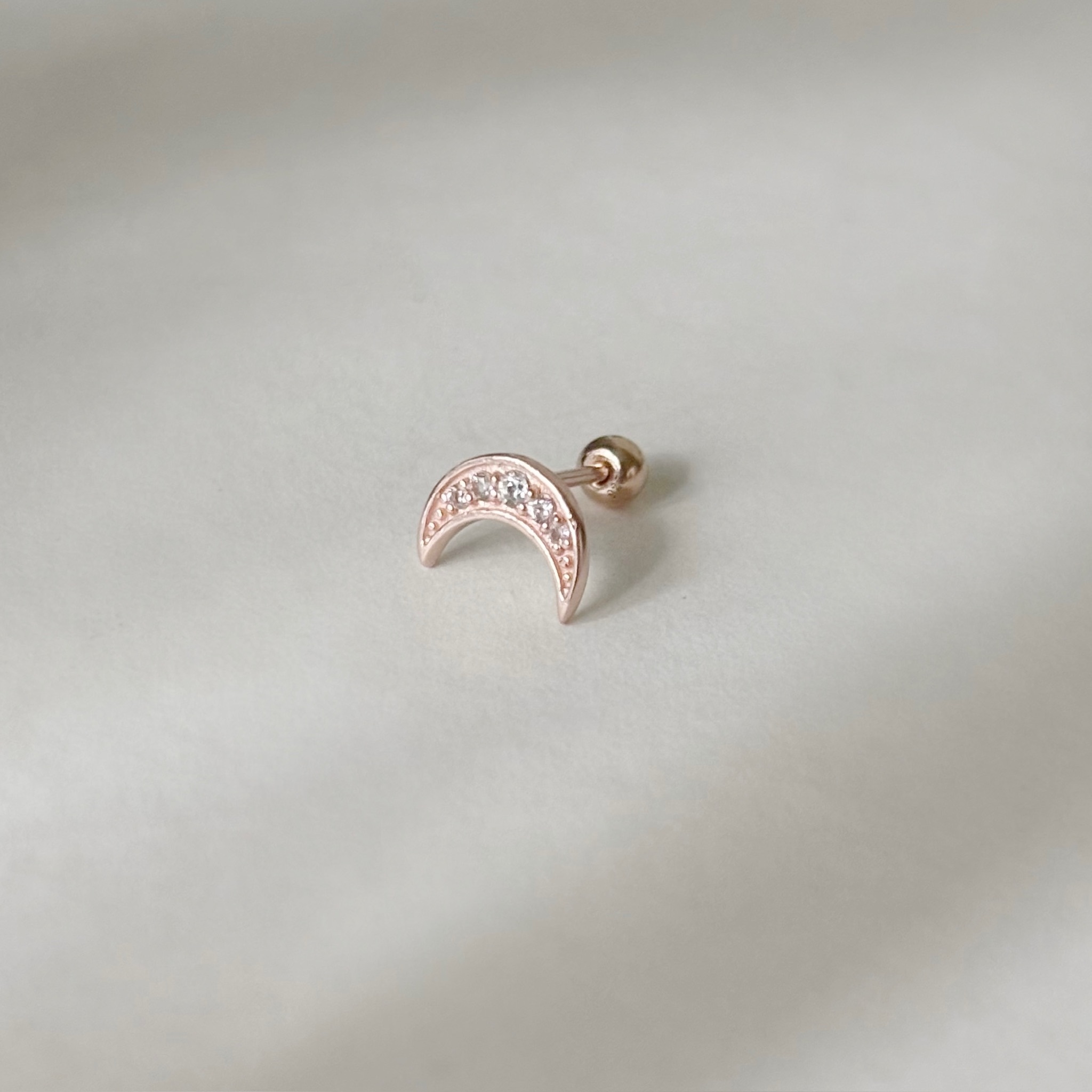 月亮藍托帕石轉珠耳環