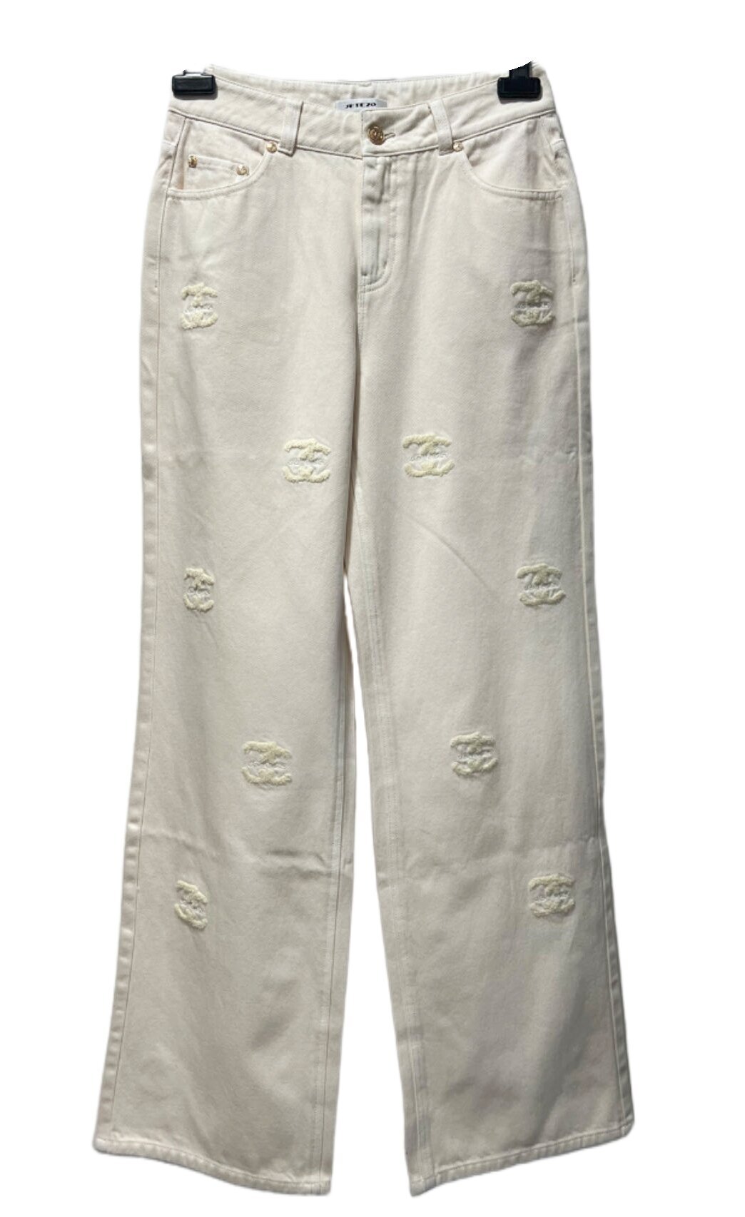 BD15317B1LOGO毛巾綉牛仔寬褲