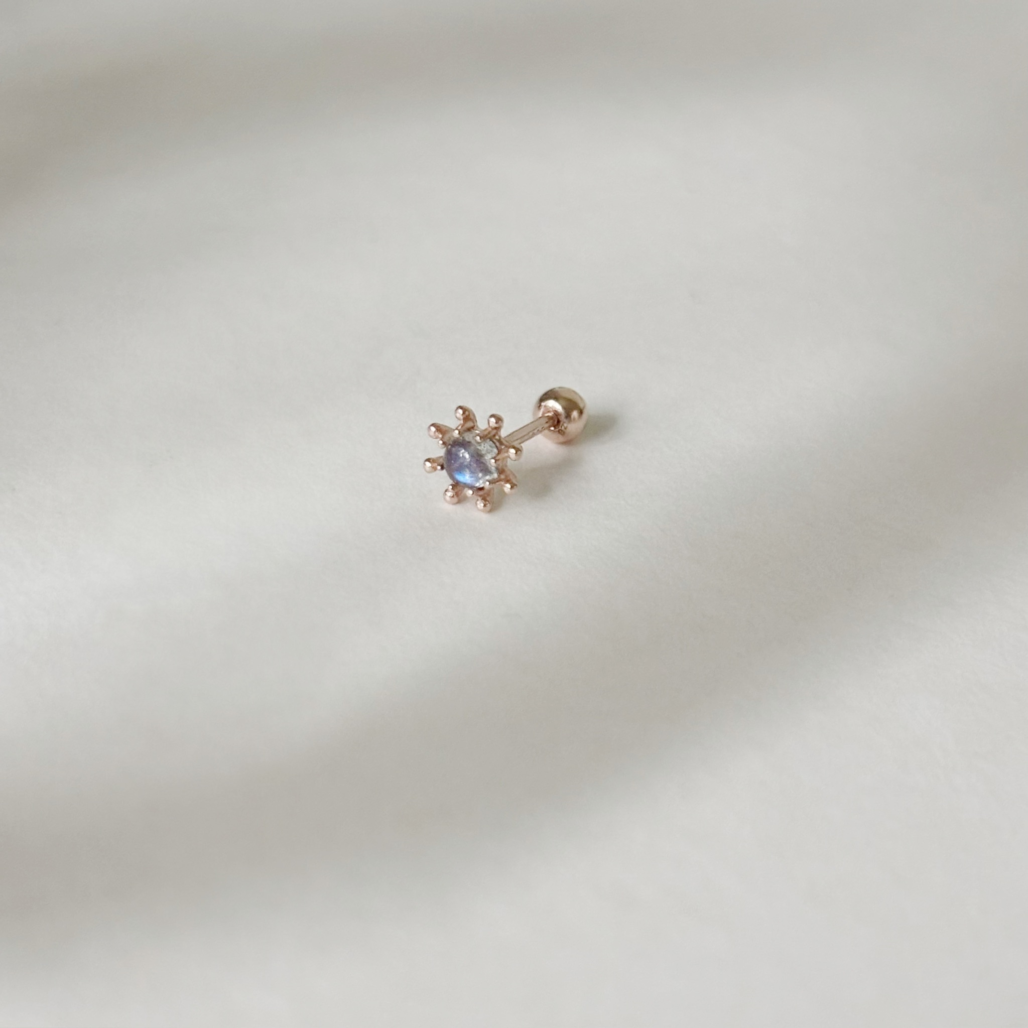 小太陽拉長石轉珠耳環