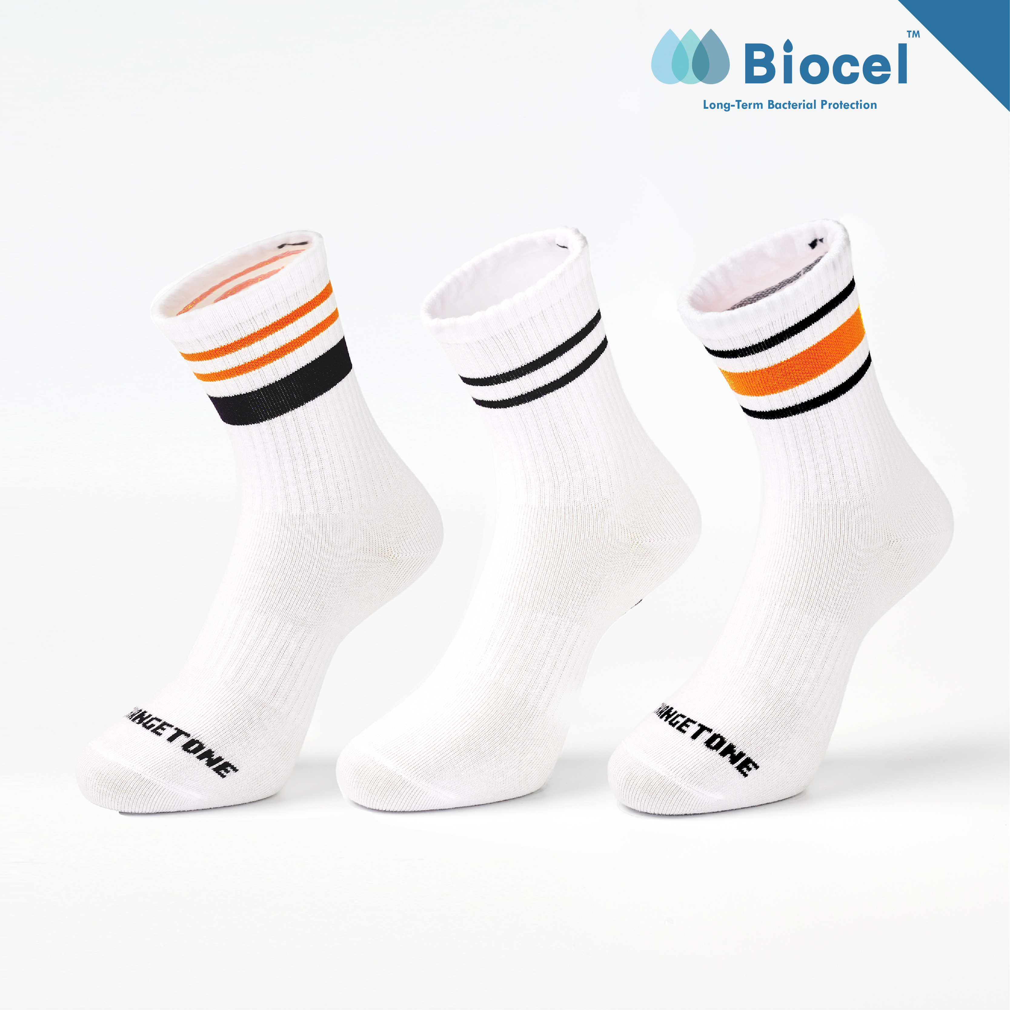 C的算法 抗菌運動中筒襪三支入〈白〉