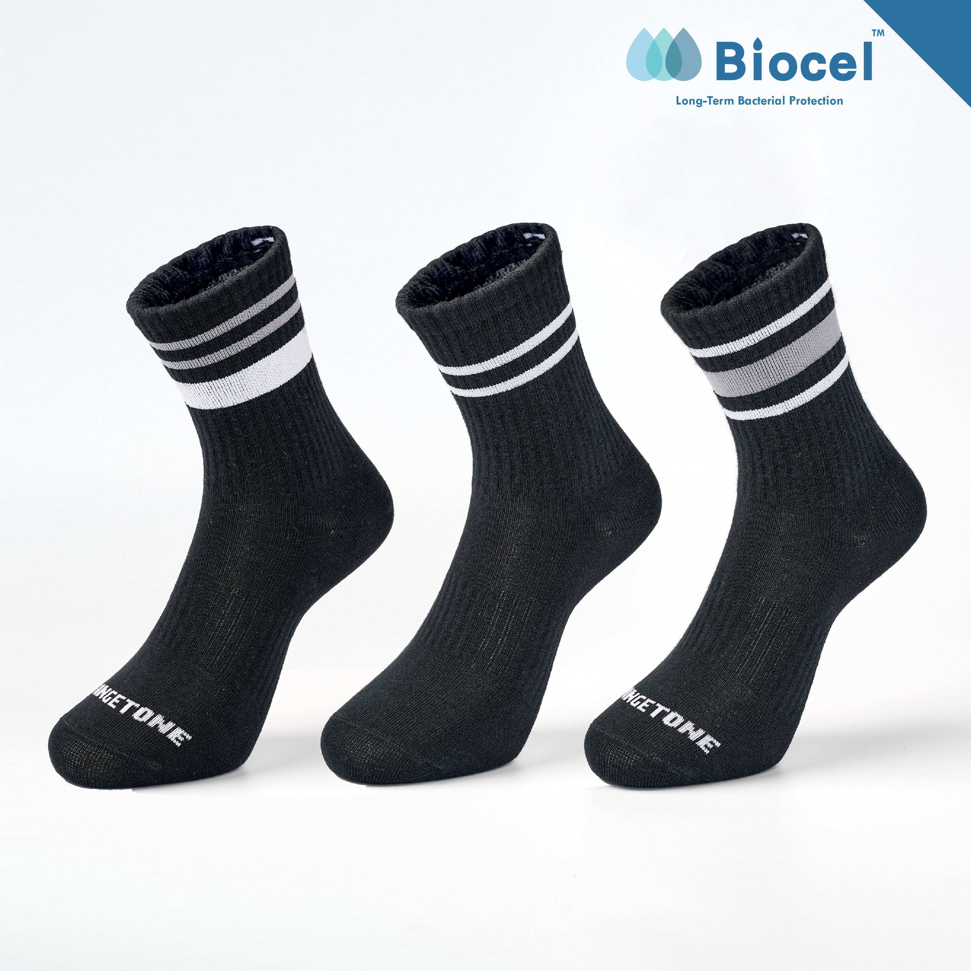 C的算法 抗菌運動中筒襪三支入〈黑〉