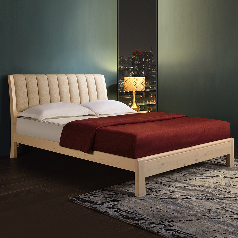 娜琪3.5尺耐磨皮革單人實木床架/床組