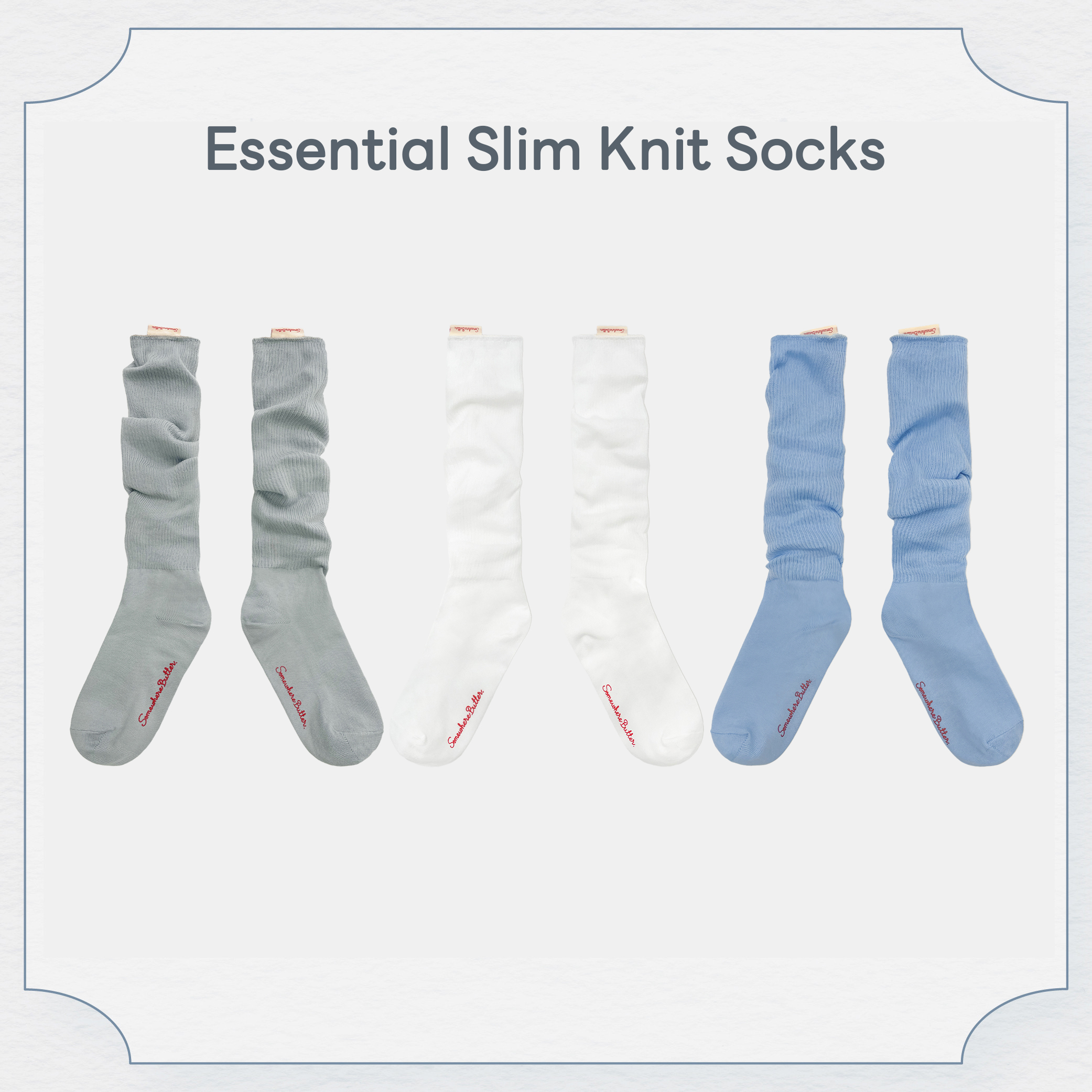 SOMEWHERE BUTTER LOGO小標襪子(共3色)