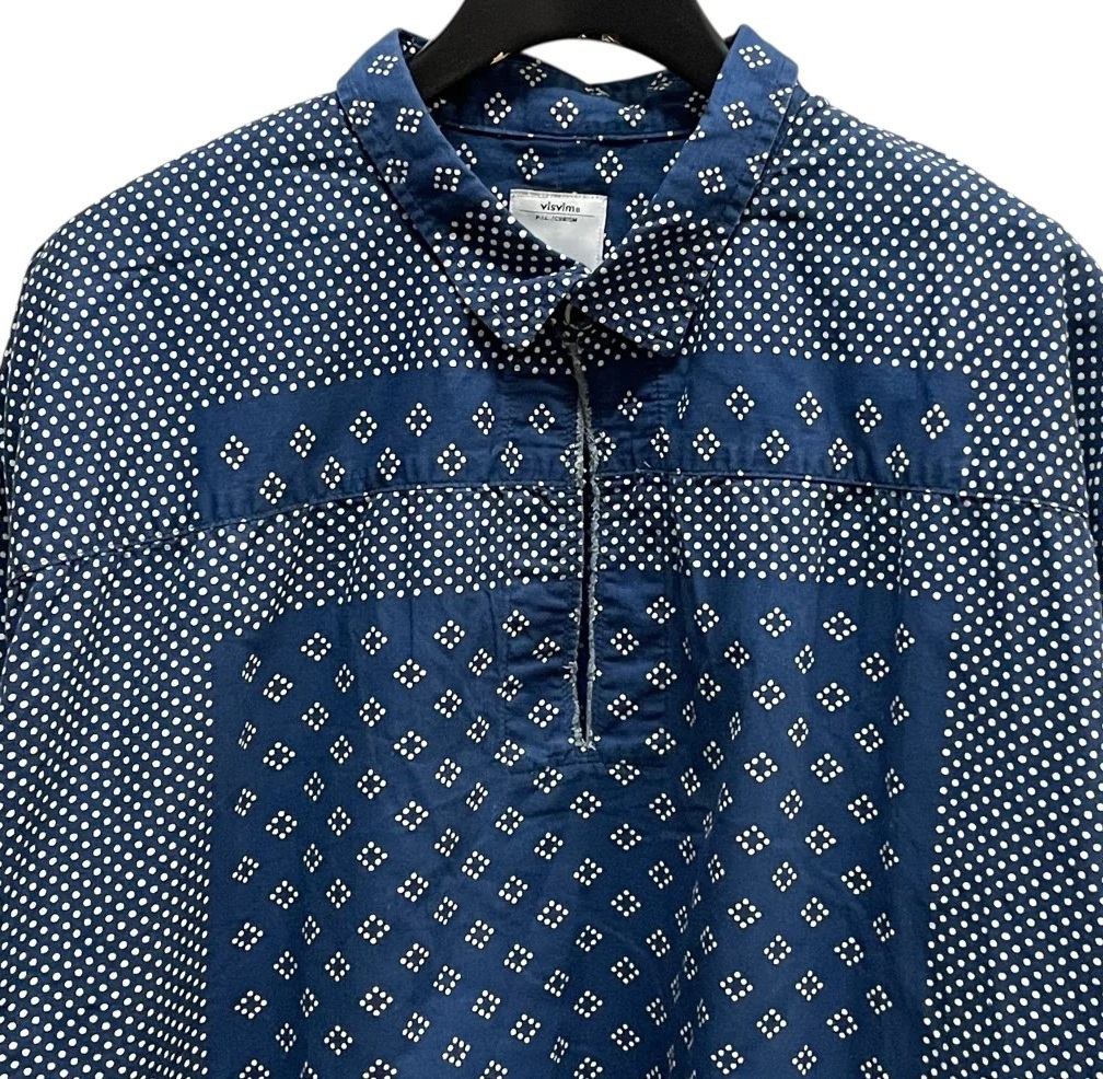 VISVIM KERCHIEF DOTS TUNIC SHIRT LS (( USED A )) 中古美品 - INDIGO SIZE 1 PRE ORDER ITEM (預訂中)
