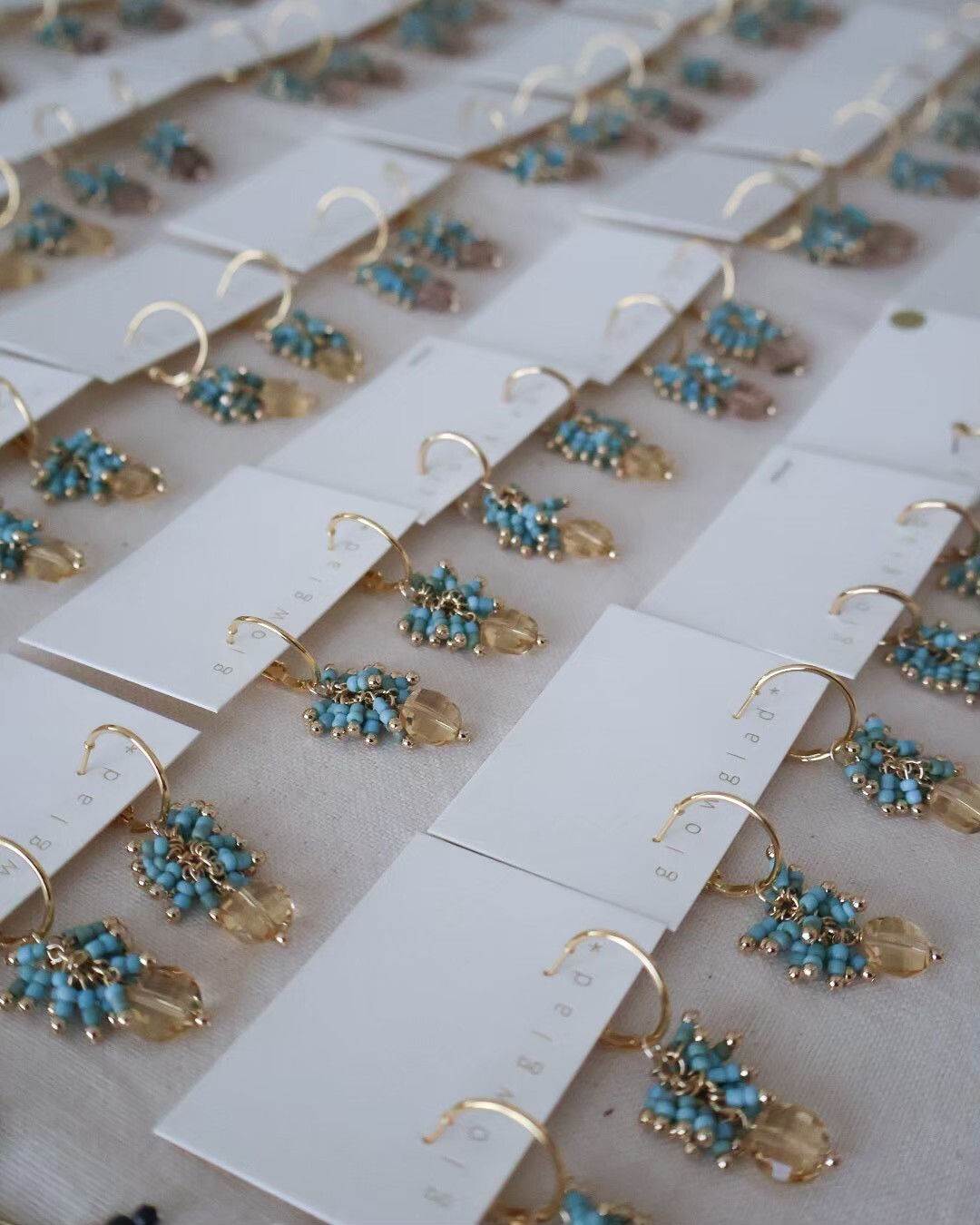 [glowglad] 土耳其藍手作玻璃珠耳環 | 耳夾 | NO.55