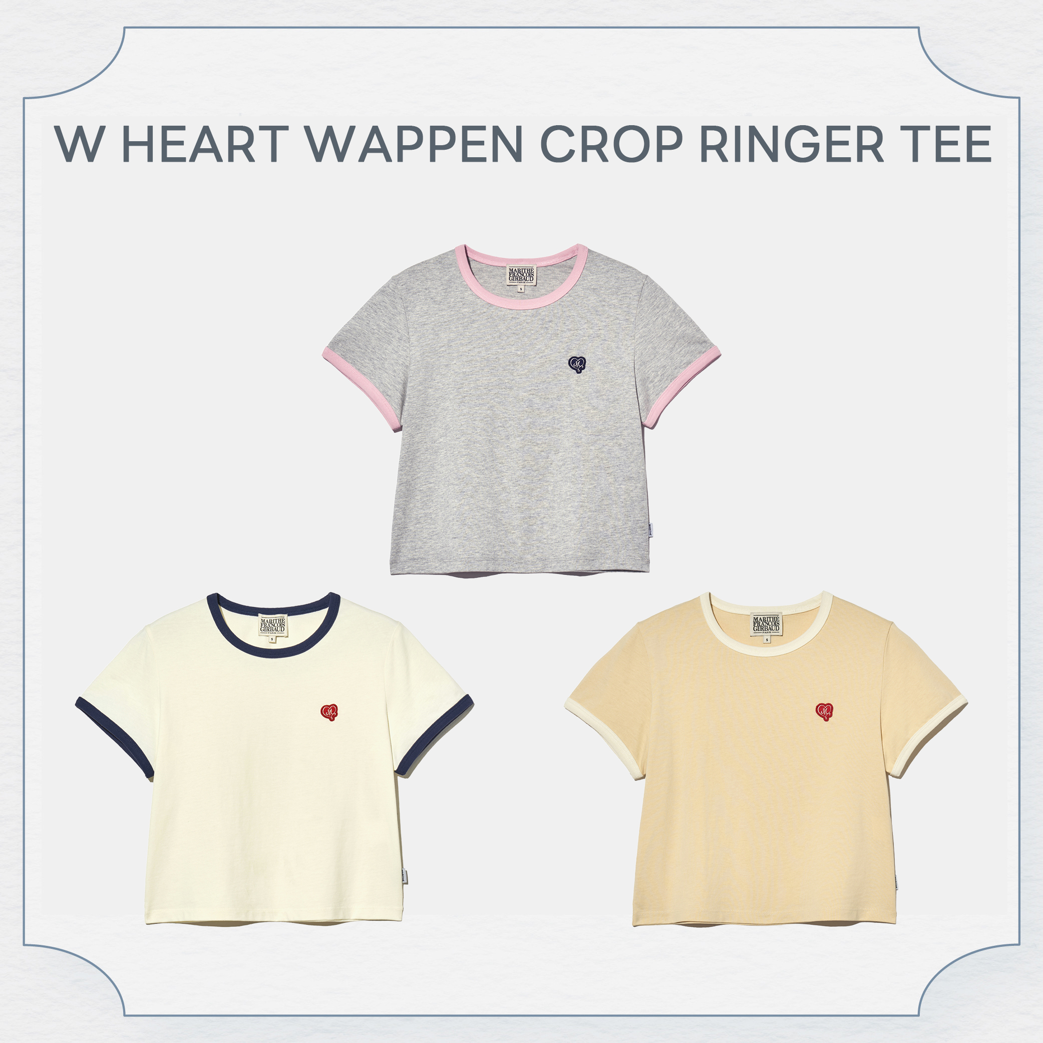 MFG愛心小標滾邊短袖上衣(共4色)