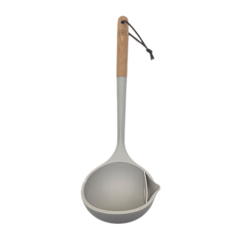 TP 木柄矽膠湯勺/10×8.7×31.5cm