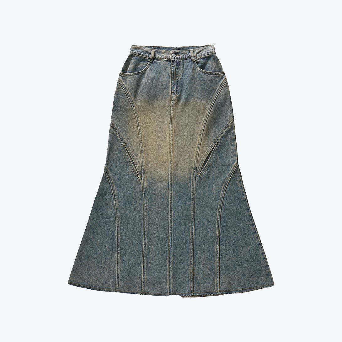 SENSE Twist Hole Denim Mermaid Skirts