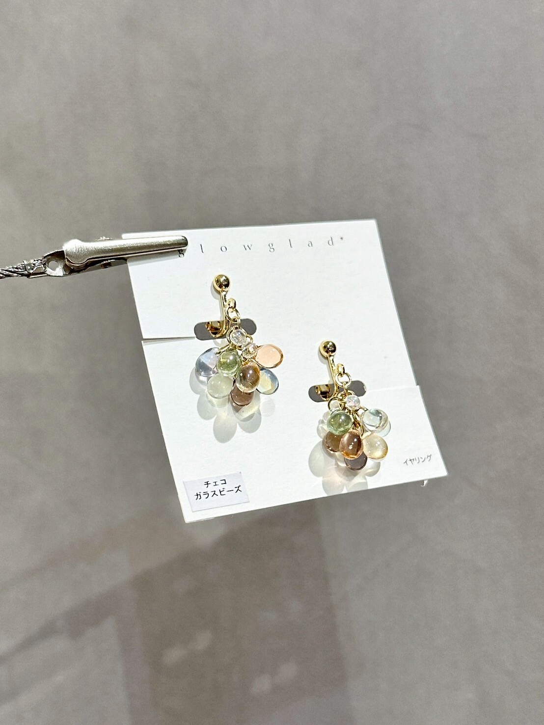 [glowglad] 多彩水滴捷克玻璃耳環 | 耳夾 | NO.58