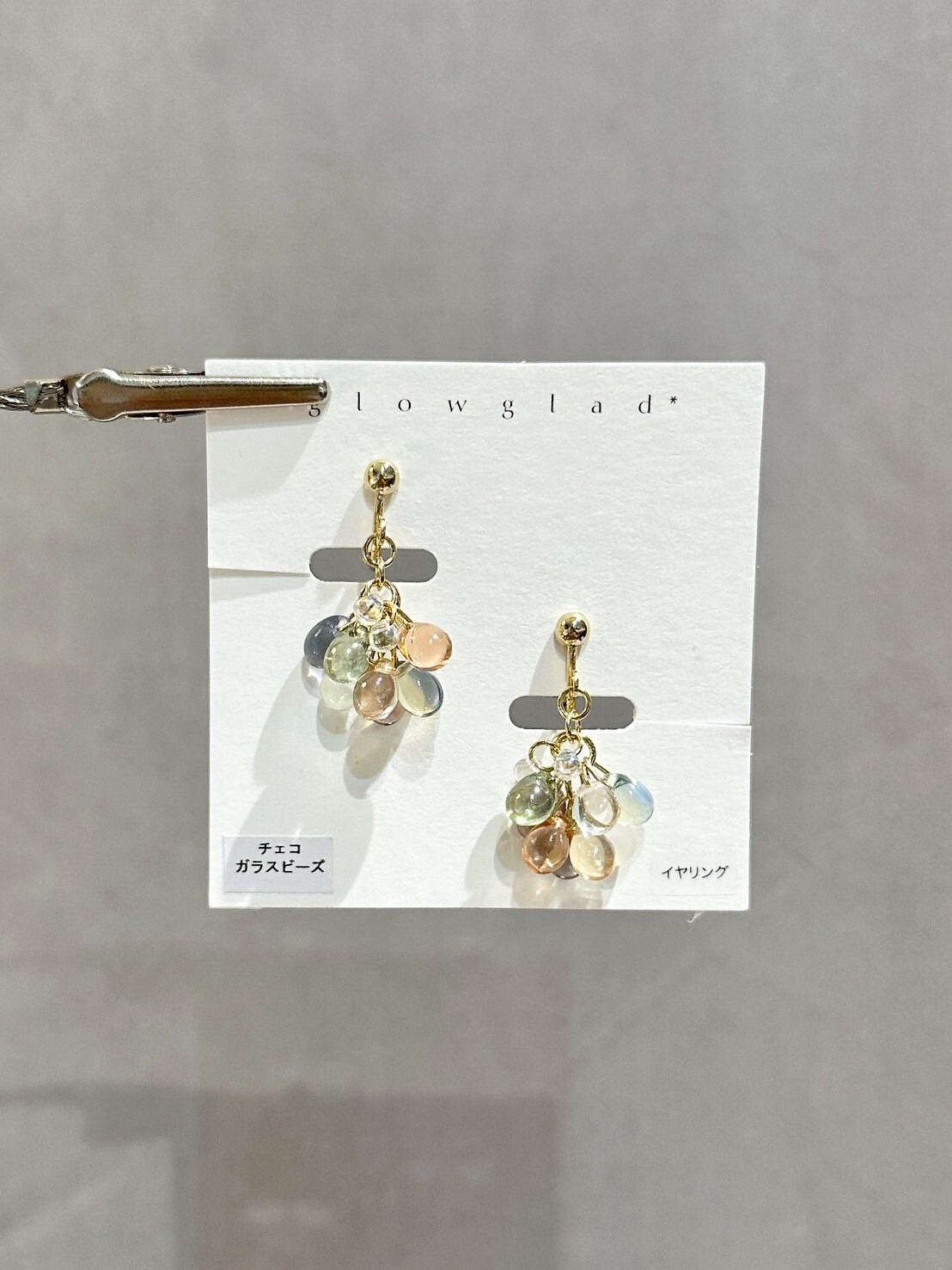 [glowglad] 多彩水滴捷克玻璃耳環 | 耳夾 | NO.58