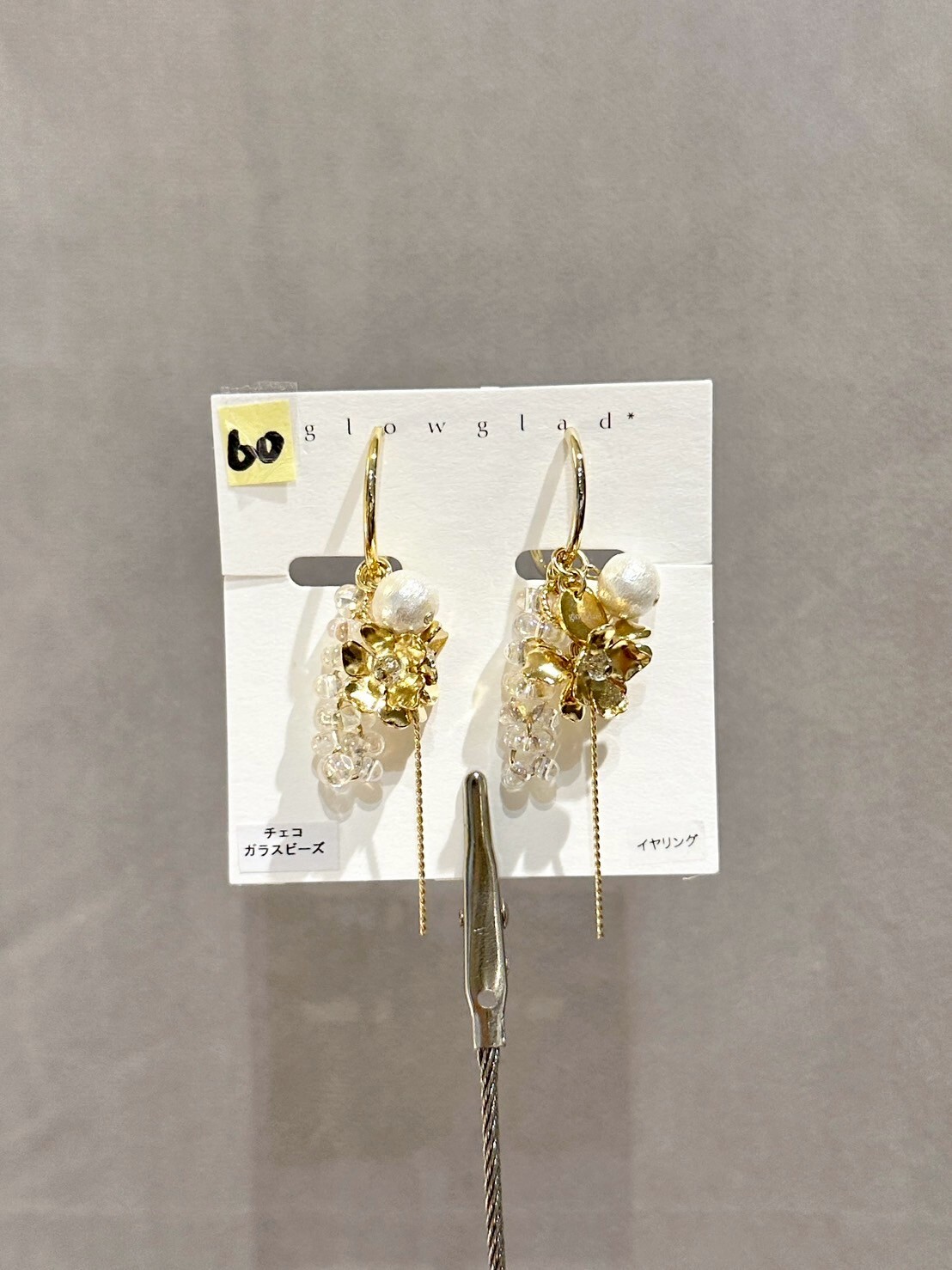 [glowglad] 金屬花x捷克玻璃耳環 | 耳夾 | NO.60