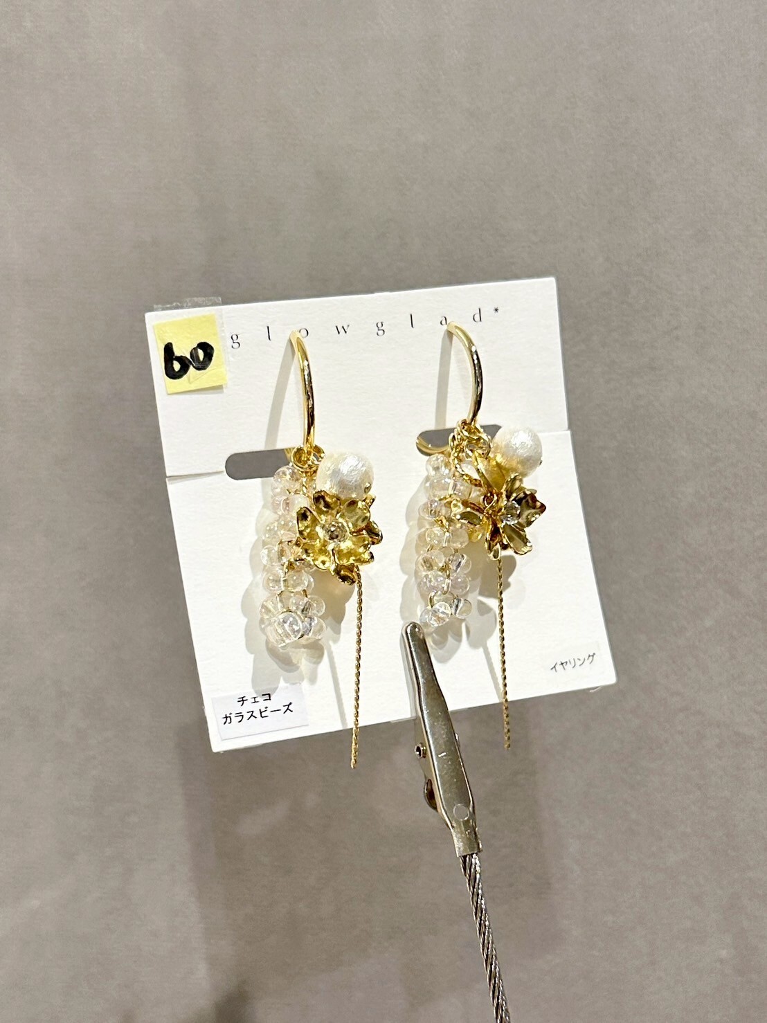 [glowglad] 金屬花x捷克玻璃耳環 | 耳夾 | NO.60