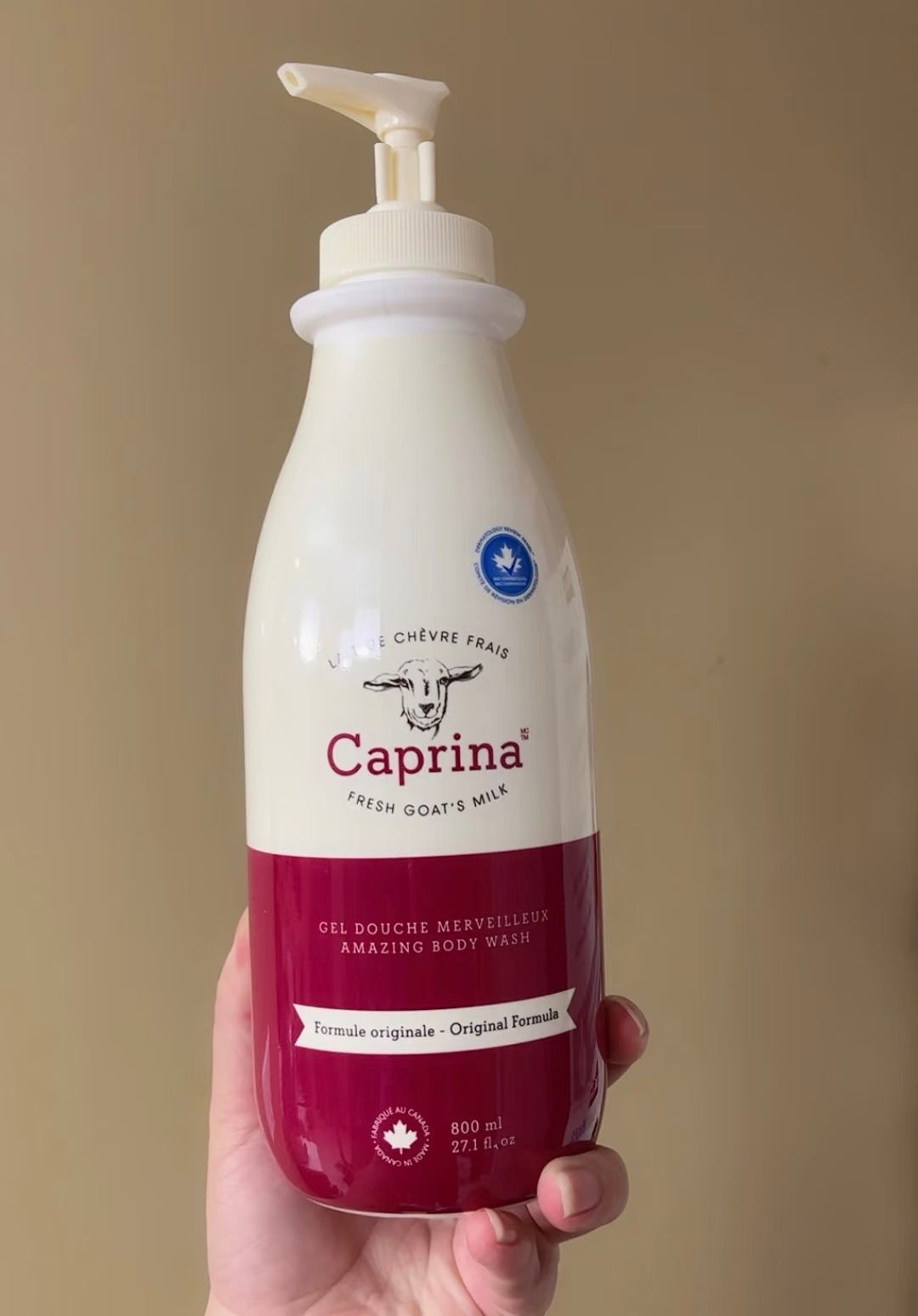 【現貨】Caprina LL021357 新鮮⼭⽺奶沐浴乳 800ml (單支裝)