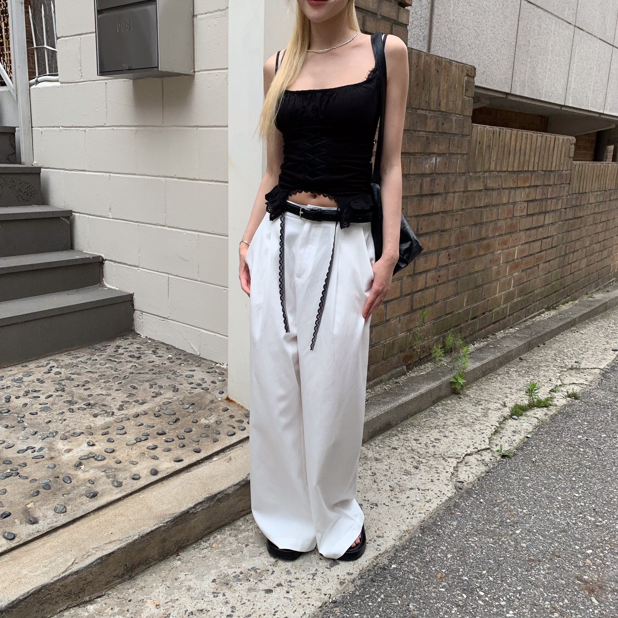 ISA_小高個推薦! 高級感附皮帶打折西裝褲_57007