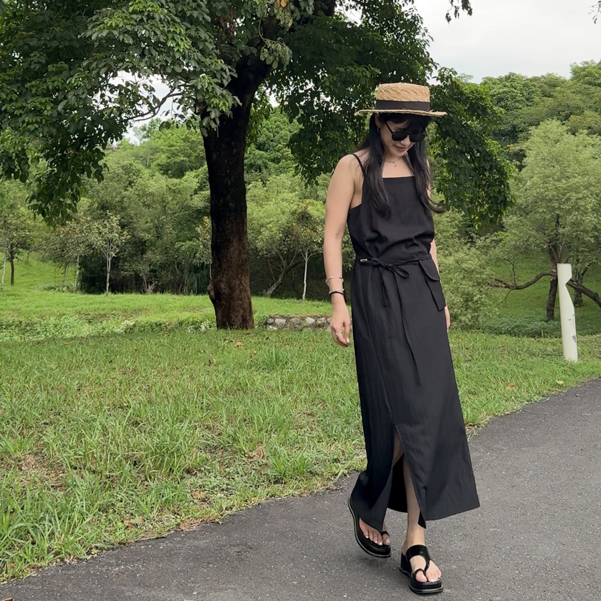 H15超涼面料附小包細肩背心洋(黑)