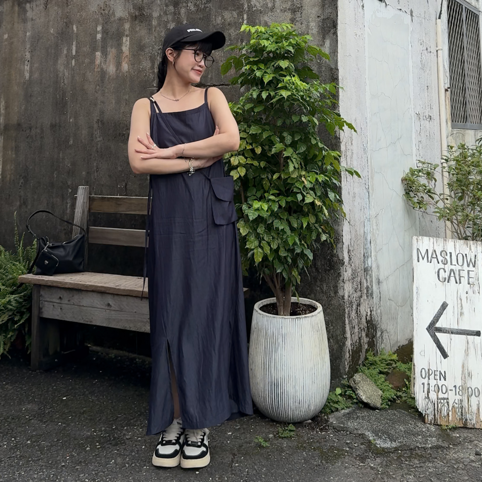 H15超涼面料附小包細肩背心洋(藍)