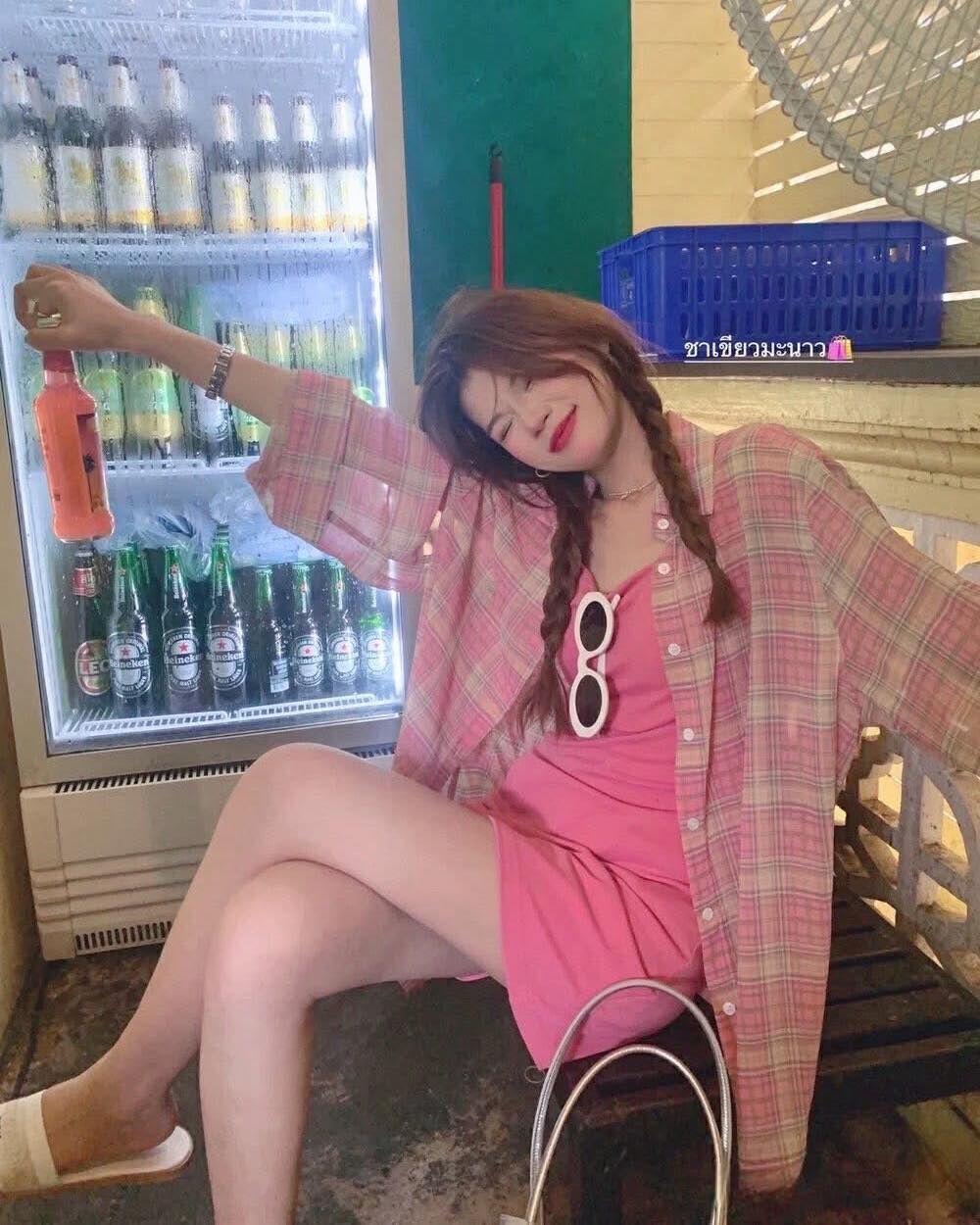 【夏日繽紛的格紋雪紡拼色襯衫】（現貨）