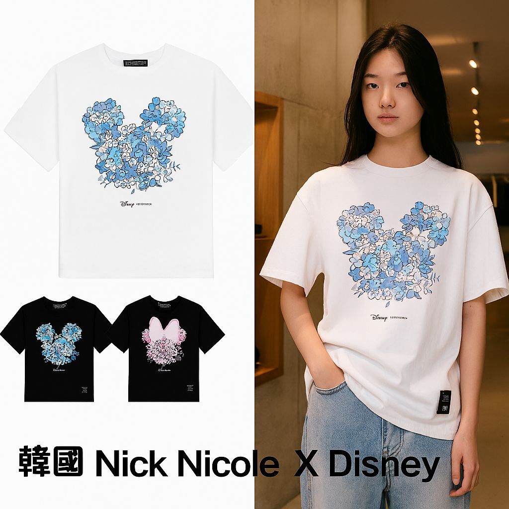 【韓國預購】AKR071401 NICK NICOLE X Disney 迪士尼短袖上衣 (ONE SIZE)