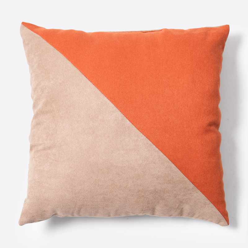 SP 靠枕/橘紅×卡其色 45×45cm