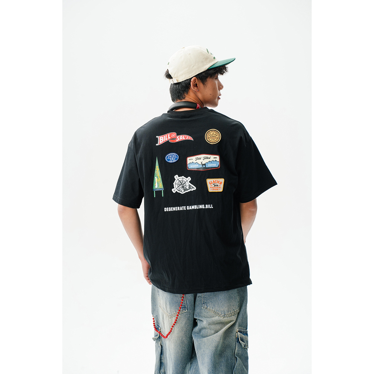 7M27 美式復古貼標造型短棉TEE 三色