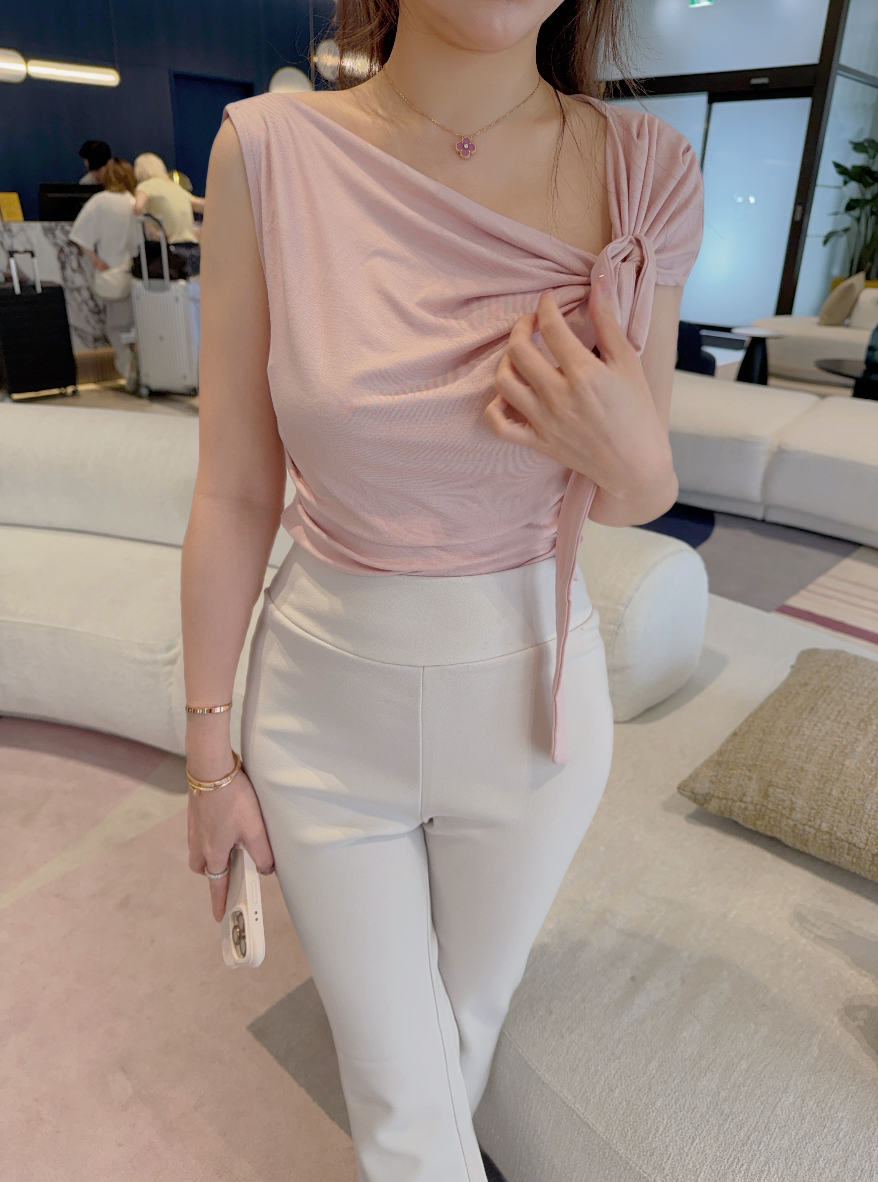 綁帶Ribbon Draping Top -4 Colors