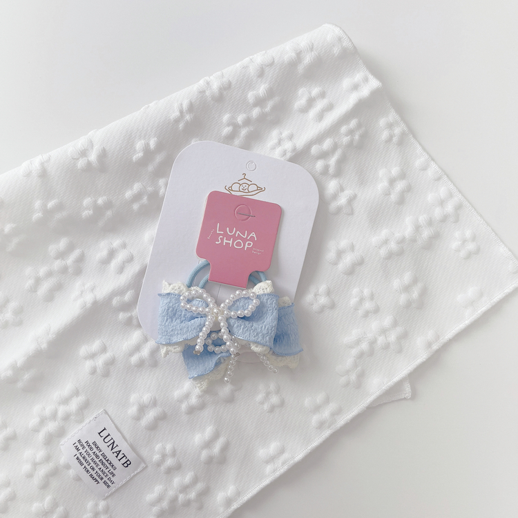 蝴蝶結珍珠髮圈