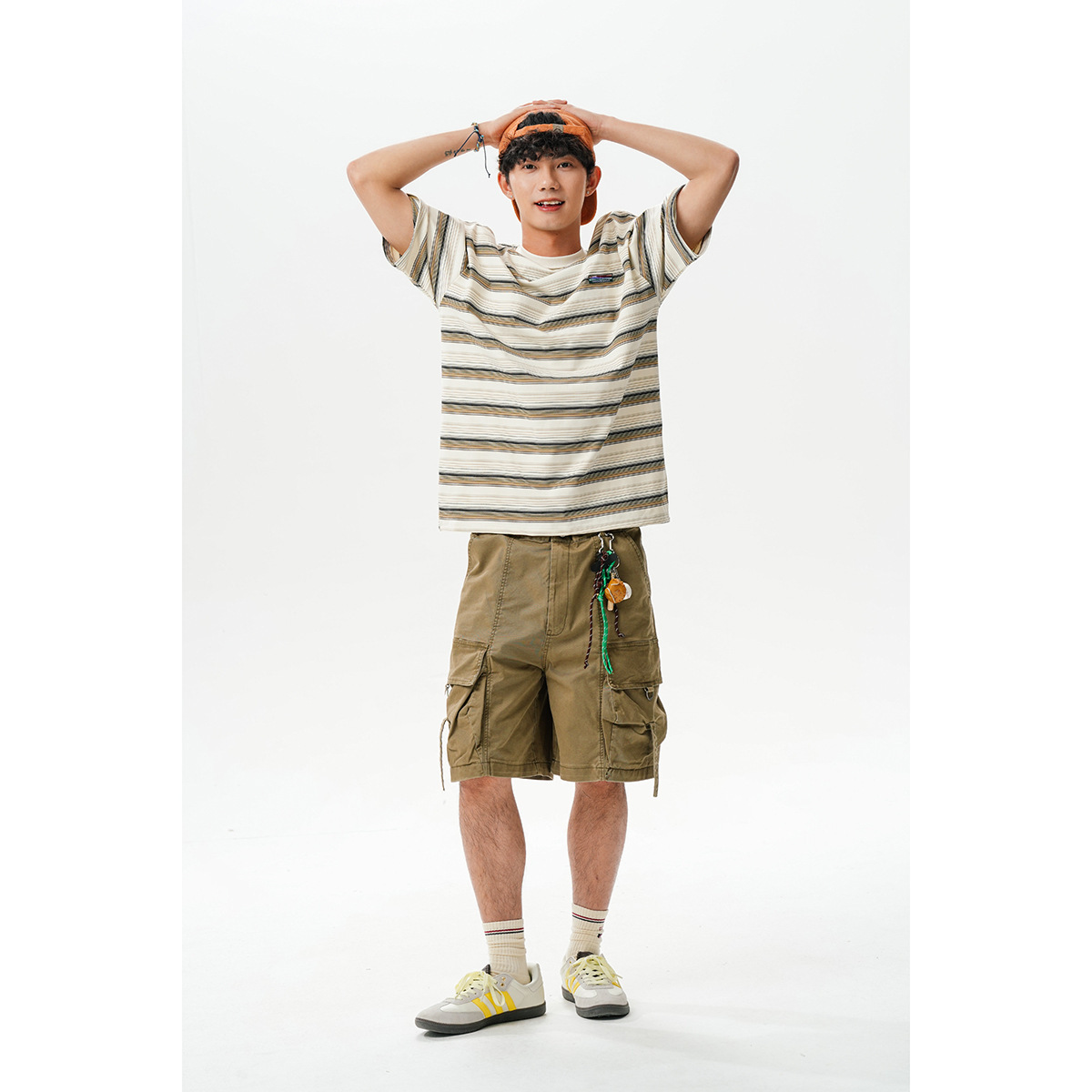 7M25 日系復古感撞色短棉TEE 三色