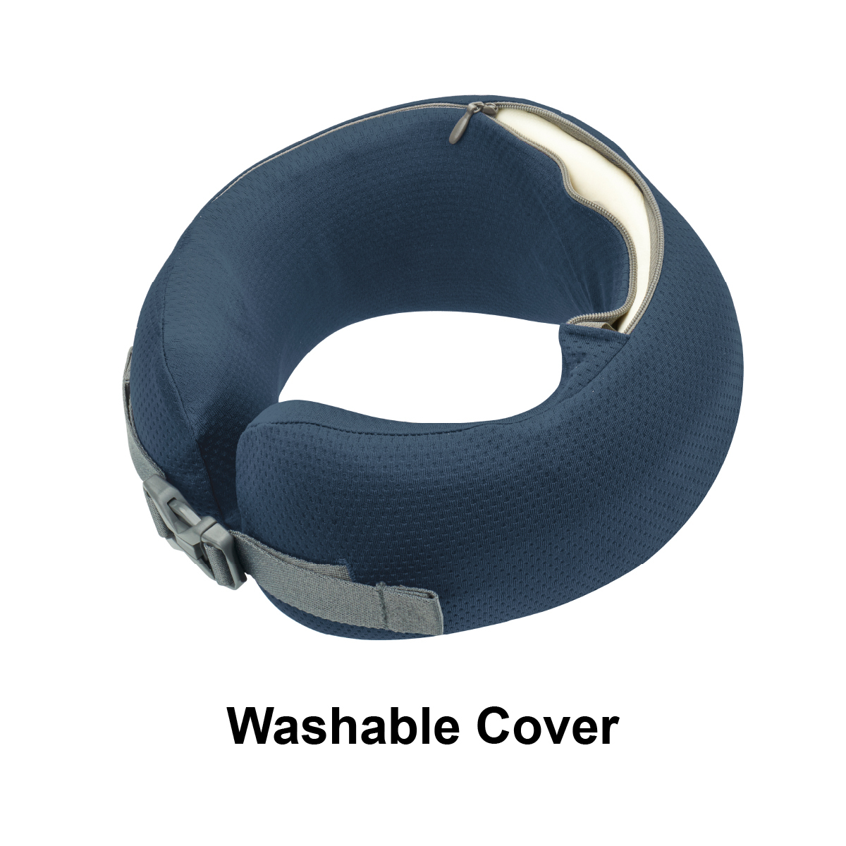 EASYNAP 便攜記憶海綿頸枕 (備便攜收納盒) 大碼深藍色