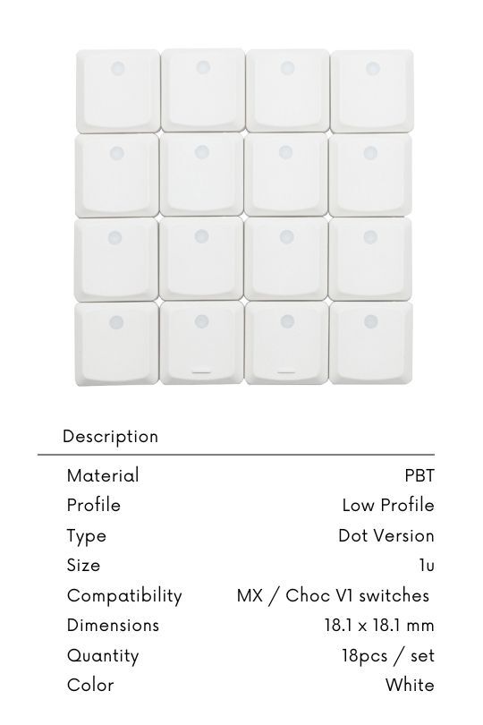 tht-taihao-low-profile-keycaps-pbt-MX-Switches-Chocv1-White