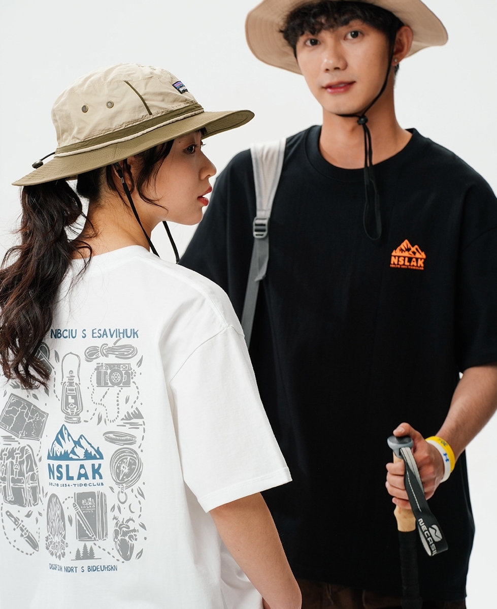 7M15 山系凹豆手繪風短棉TEE 三色