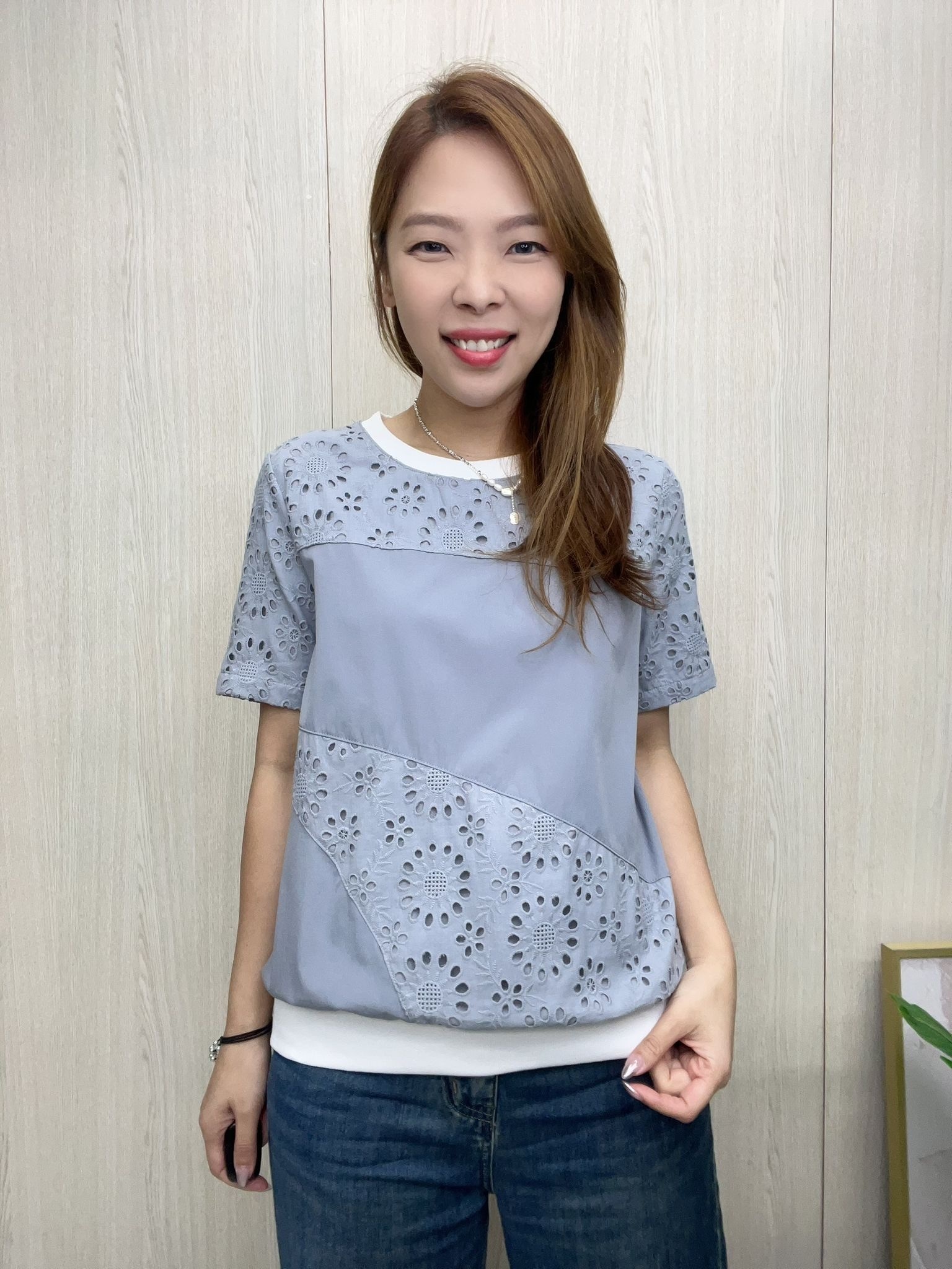 韓國高質拼通花Comme top~108E