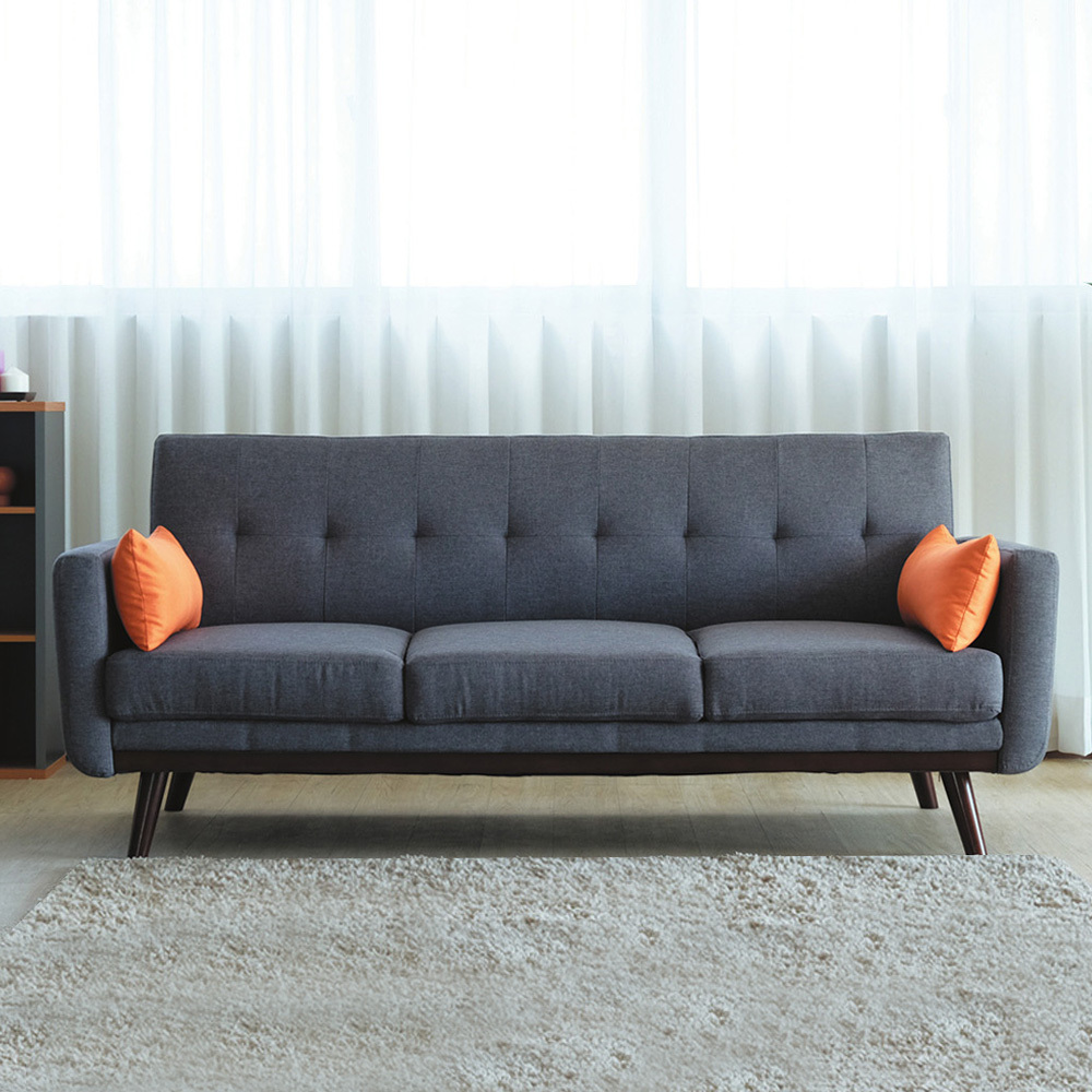 恩亞布面沙發床/三人椅/三人座沙發-附抱枕(兩色可選)