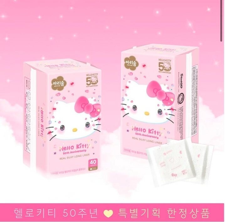 Hello Kitty 50週年限定版Marisom Hello Kitty真絲護墊 40P
