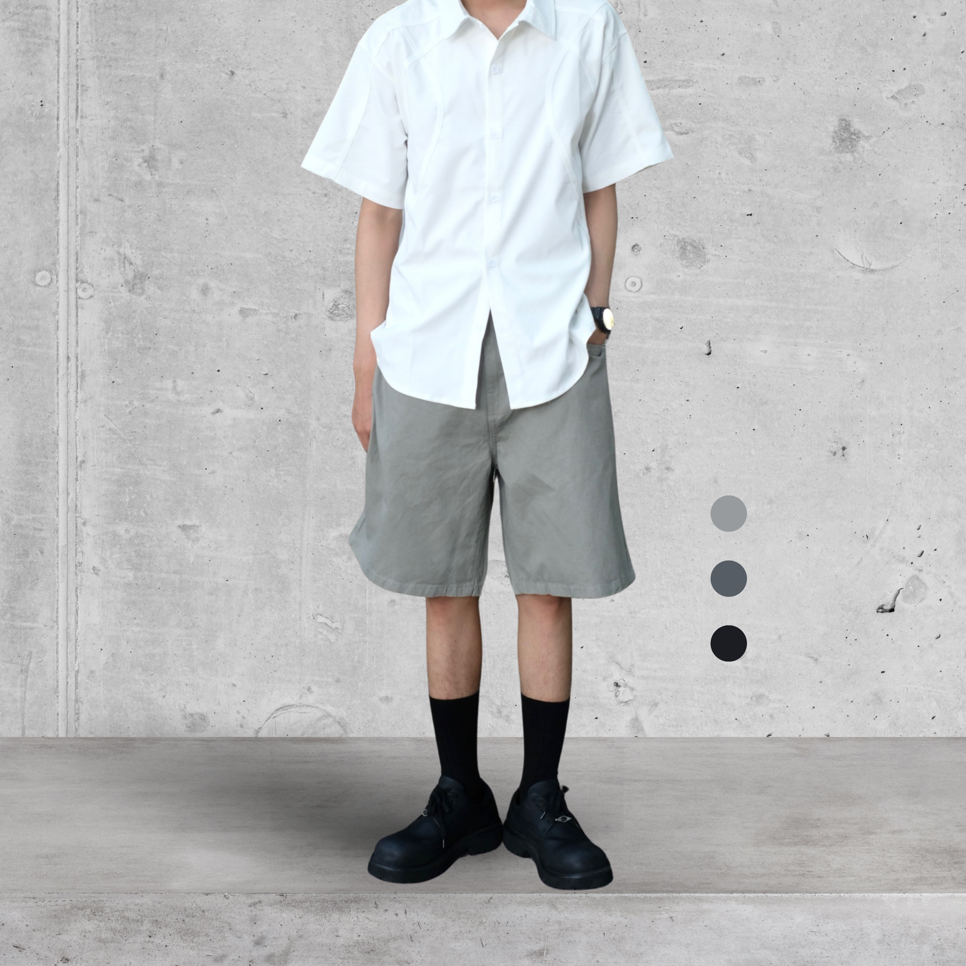 （現貨）P005 百搭後鬆緊腰 休閒短褲